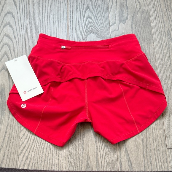 Lululemon Speed Up Mid-Rise Shorts 4” Red Size 0 NWT - Picture 2 of 3